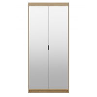 Szafa dwudrziowa z lustrami uchylna 90 cm TRINO dąb olejonway